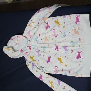 Girls unicorn fleece zip up